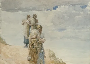 Sur la falaise, Cullercoats, vers 1881-82