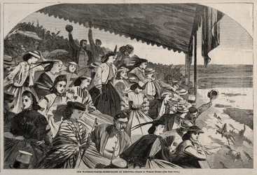 Nos lieux de baignade - Courses de chevaux à Saratoga, 1865