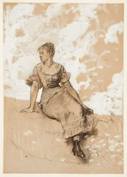 Fille assise