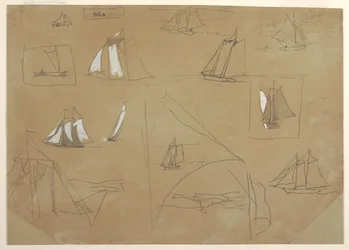 Esquisses de bateaux à voile