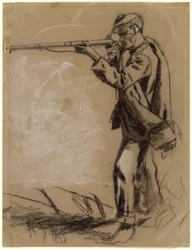 Soldat visant [recto], 1864