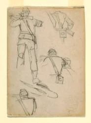 Étude de soldats visant