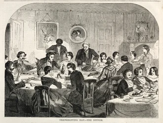 Jour de Thanksgiving - Le Dîner, 1858