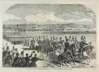 La grande revue au camp Massachusetts, près de Concord