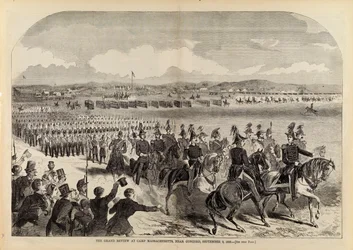 The Grand Review at Camp Massachusetts, Near Concord, September 9, 1859, extrait de Harper