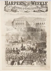 Le cortège inaugural à Washington passant la porte des terrains du Capitole, de Harper