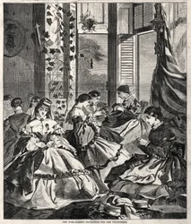 La Guerre - Fabrication de havelocks pour les volontaires, 1861