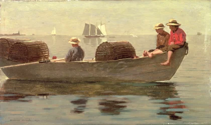 Trois garçons dans une doris, 1873