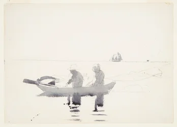 Deux figures dans une barque