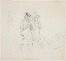 Deux filles dans un champ