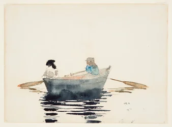 Deux filles dans une barque