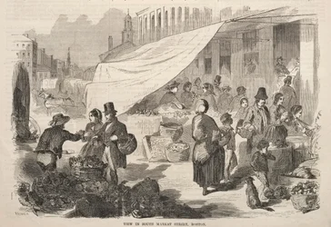 Vue de South Market Street, Boston, 1857
