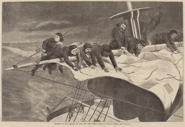 Hiver en mer - Réduire la voile au large de la côte