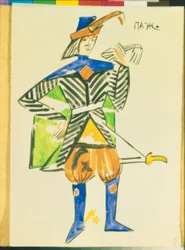 Figurine du page du drame populaire 