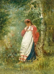 Jeune femme dans la forêt