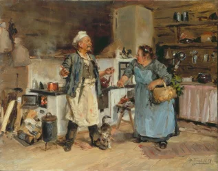 Discussion dans la cuisine