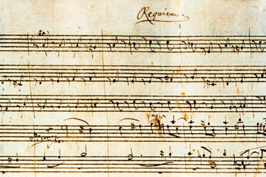Partition autographe du Requiem, K. 626 par le compositeur autrichien Wolfgang Amadeus Mozart (1756-1791)
