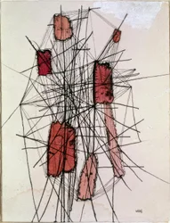 Structure et sept taches rouges