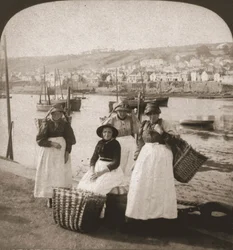 Poissonnières à Newlyn, Cornouailles, 1900