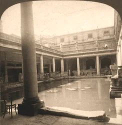 Les thermes romains, Bath, Angleterre, 1900
