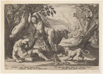 Paysage avec Mercure levant son épée pour tuer un Argus endormi