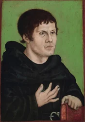 Allemand : Posthumes Bildnis Martin Luthers (1483-1546) als Augustinermönch Portrait posthume de Martin Luther en moine augustin