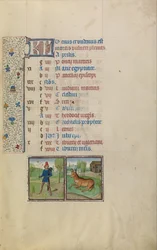 Un jeune homme portant une branche feuillue; Signe du zodiaque du Taureau