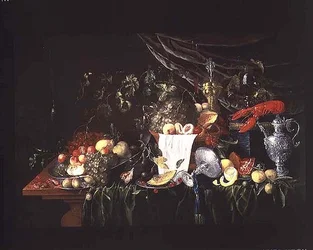 Nature morte avec fruits et homard