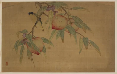 Oiseau, fruit et fleurs, dynastie Qing, 1741