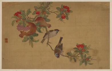 Oiseaux, Fruits et Fleurs, dynastie Qing, 1741