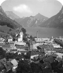 Ebensee et le lac Traun, Salzkammergut, Autriche, c1900s
