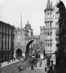 Porte Karlstor, Munich, Allemagne, vers 1900