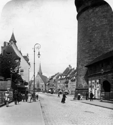 Carte routière, Nuremberg, Bavière, Allemagne, vers 1900