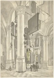 Vue dans la Nouvelle Église de Delft, avec le monument funéraire de Guillaume d