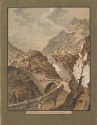 Pont du Diable vers la montagne du Gothard en Suisse