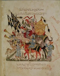 Ar 5847 f.94v, Caravane se rendant à La Mecque, tirée des « Maqamat » (Les Réunions) d