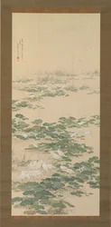 Aigrettes dans un étang de lotus, 1852