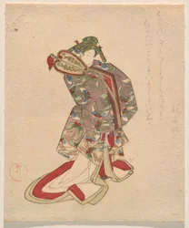 Femme en costume chinois avec motif de papillon