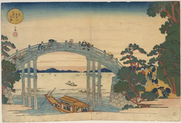 Pont de pierre sur la rivière Aji, Osaka