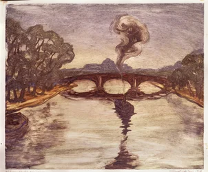 Un bateau sur la Seine, 1914