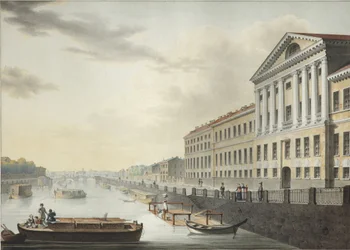 Vue de la rivière Fontanka depuis le pont Izmailovsky, 1820-1823