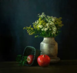Nature morte florale rustique