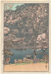 Huit scènes de cerisiers en fleurs : Arashiyama