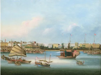 Les Hongs à Canton, vers 1855