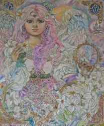 Un ange du lys rose
