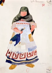 Croquis de costume pour la femme de l
