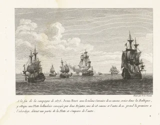 Jean Bart attaque des navires hollandais en mer Baltique, 1675