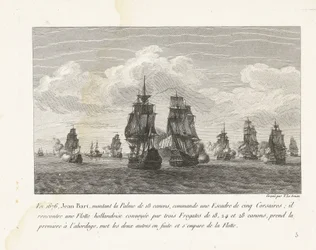 Jean Bart attaque une flotte hollandaise avec son escadre, 1676