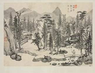 Album de paysages dans divers styles: Paysage après Wu Zhen