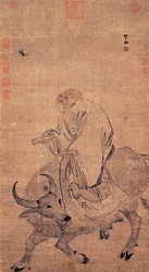 Laozi chevauchant un bœuf, entre 1368 et 1644